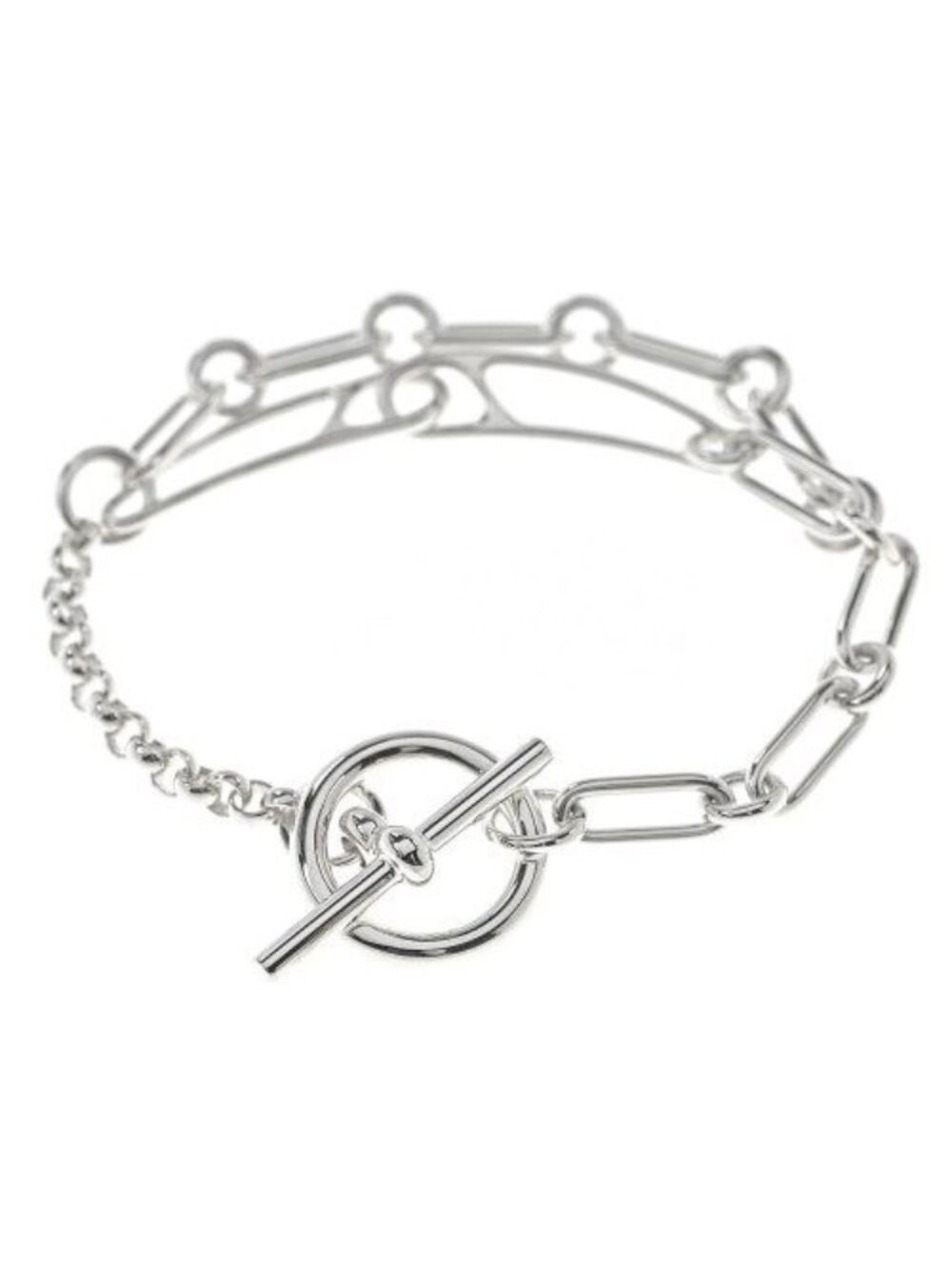 Hermes Bracelet Bangle Silver